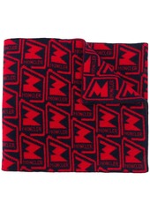 Moncler logo pattern knitted scarf