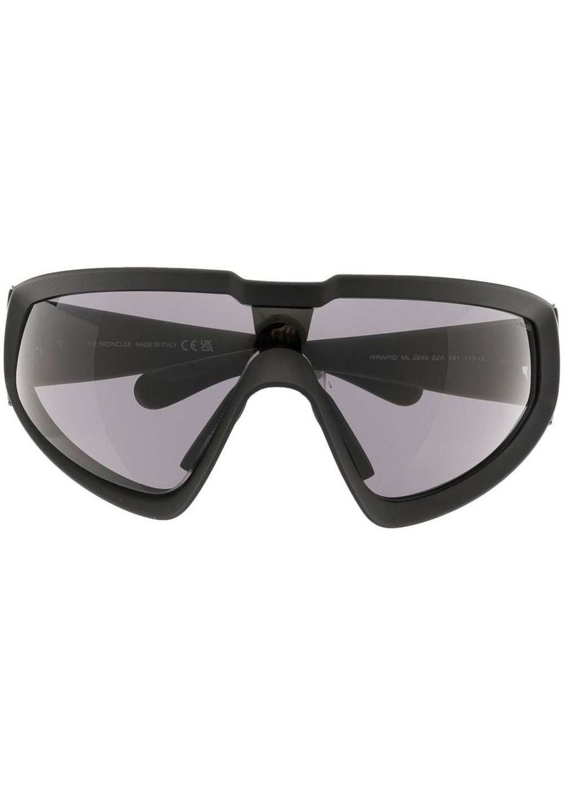 Moncler logo-plaque shield-frame sunglasses