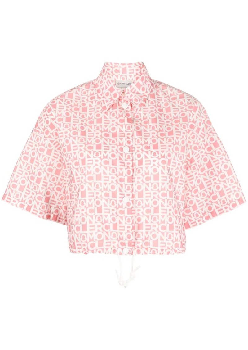 Moncler logo-print cropped shirt