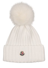 Moncler Logo Tricot Wool Beanie