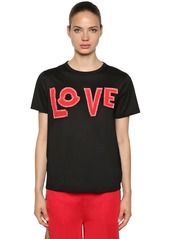 Moncler Love Cotton Jersey T-shirt W/ Patches