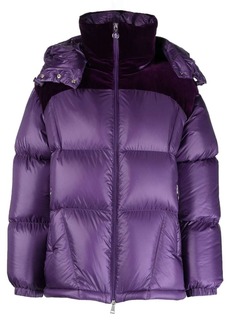 Moncler Meandre velvet-panelled padded jacket