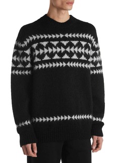Moncler Mens Geometric Knit Crewneck Sweater