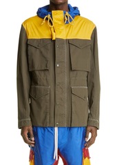 Moncler Genius 1 Moncler JW Anderson Leyto Colorblock Cotton Canvas Jacket in Military at Nordstrom