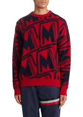 Moncler M Motif Crewneck Wool Sweater in Red at Nordstrom
