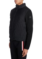 Moncler Nylon Front Tricot Jacket in Black at Nordstrom