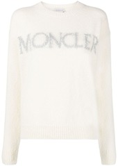 Moncler metallic logo-intarsia jumper
