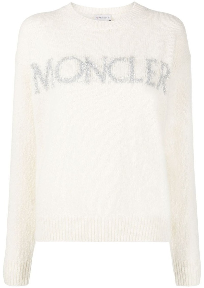 Moncler metallic logo-intarsia jumper