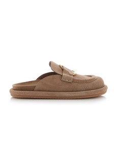 Moncler - Bell Suede Mules - Tan - IT 37 - Moda Operandi