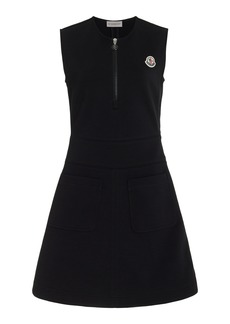Moncler - Cotton-Blend Mini Dress - Black - S - Moda Operandi