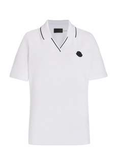 Moncler - Cotton-Pique Polo Shirt - White - L - Moda Operandi
