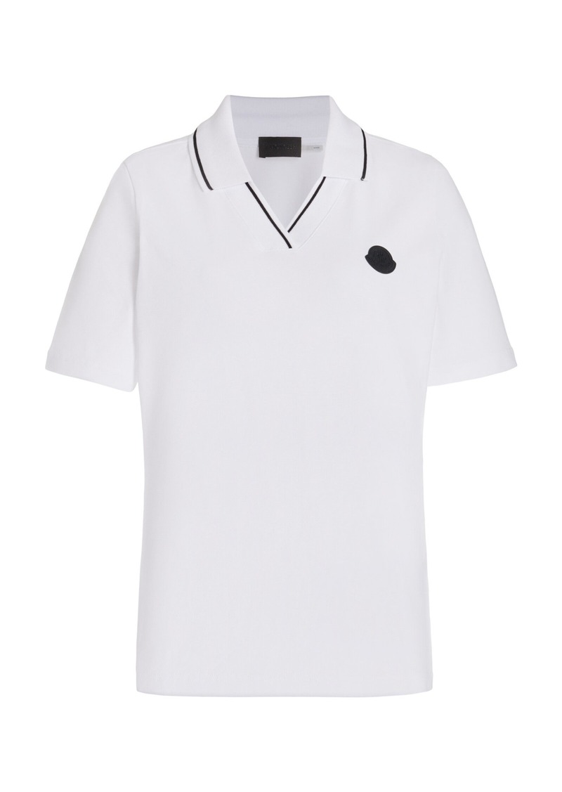 Moncler - Cotton-Pique Polo Shirt - White - S - Moda Operandi