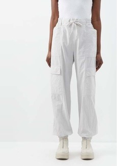 Moncler - Drawstring-waist Cotton Cargo Trousers - Womens - Light Grey