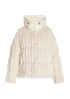 Moncler - Fare Quilted Faux Fur Jacket - White - 3 - Moda Operandi