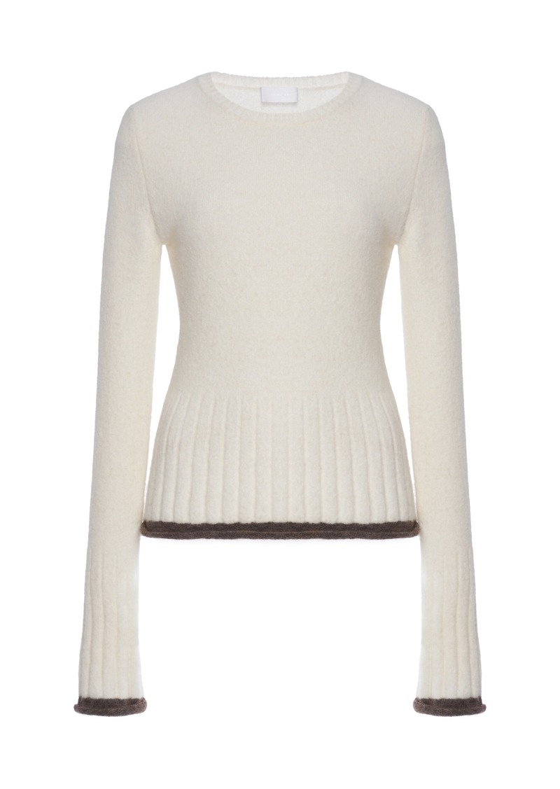 Moncler - Knit Alpaca Wool-Blend Sweater - White - XS - Moda Operandi