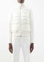 Moncler - Knitted-sleeve Quilted Down Jacket - Womens - Ivory