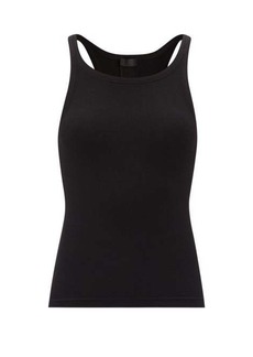 Moncler - Logo-print Ribbed Cotton-blend Tank Top - Womens - Black