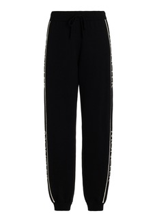 Moncler - Logo-Trimmed Wool Sweatpants - Black - L - Moda Operandi