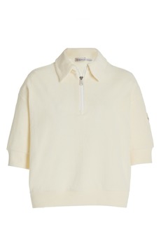 Moncler - Oversized Cotton-Blend Polo Shirt - White - XS - Moda Operandi