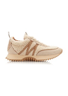 Moncler - Pacey Shearling-Suede Sneakers - Tan - IT 37 - Moda Operandi