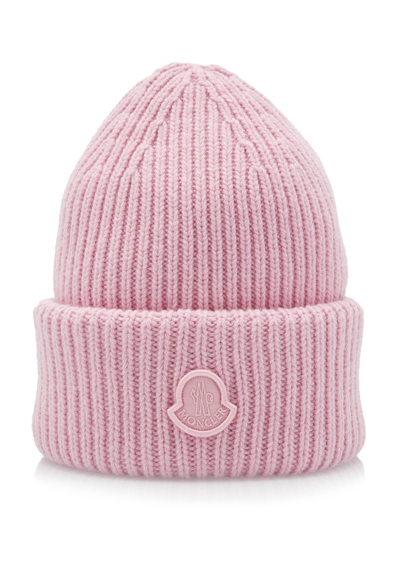 Moncler - Ribbed-Knit Beanie - Pink - OS - Moda Operandi