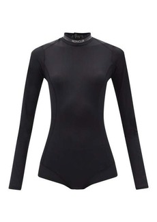 Moncler - Scoop-back Technical-jersey Bodysuit - Womens - Black