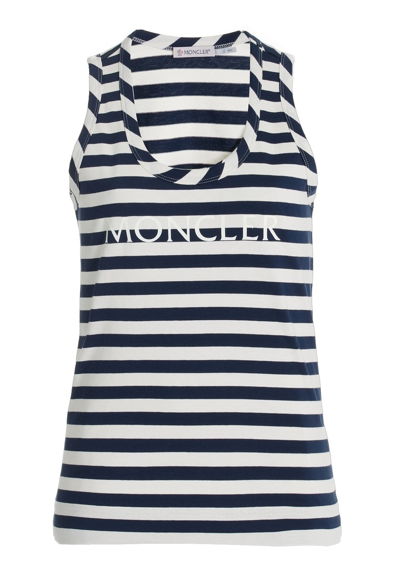 Moncler - Striped Cotton-Jersey Tank Top - Multi - S - Moda Operandi