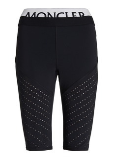 Moncler - Women's Logo-Detailed Jersey High-Rise Biker Shorts - Black - Moda Operandi