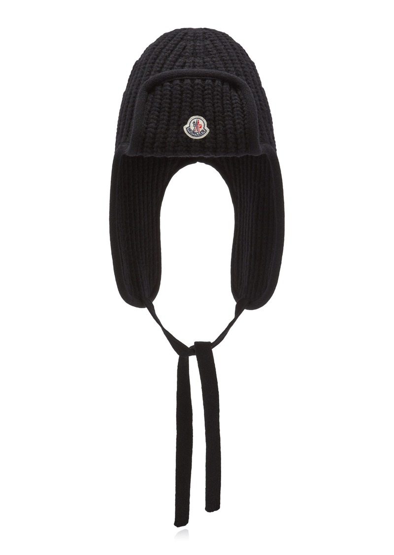 Moncler - Wool Knit Trapper Hat - Black - OS - Moda Operandi