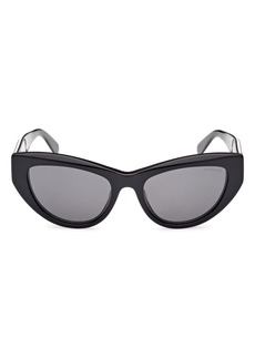 Moncler 53mm Cat Eye Sunglasses in Shiny Black /Smoke at Nordstrom Rack