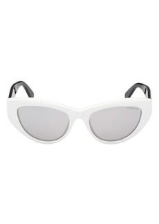 Moncler 53mm Mirrored Cat Eye Sunglasses