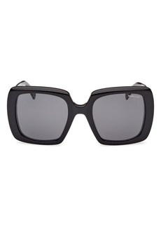 Moncler 53mm Square Sunglasses in Shiny Black /Smoke at Nordstrom Rack