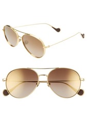 Moncler 57mm Mirrored Aviator Sunglasses in Gold/Roviex Mirror at Nordstrom