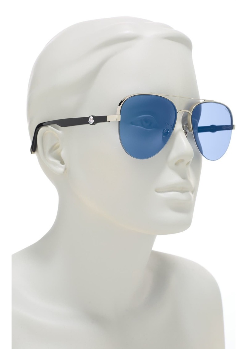 moncler 62mm mirrored aviator sunglasses