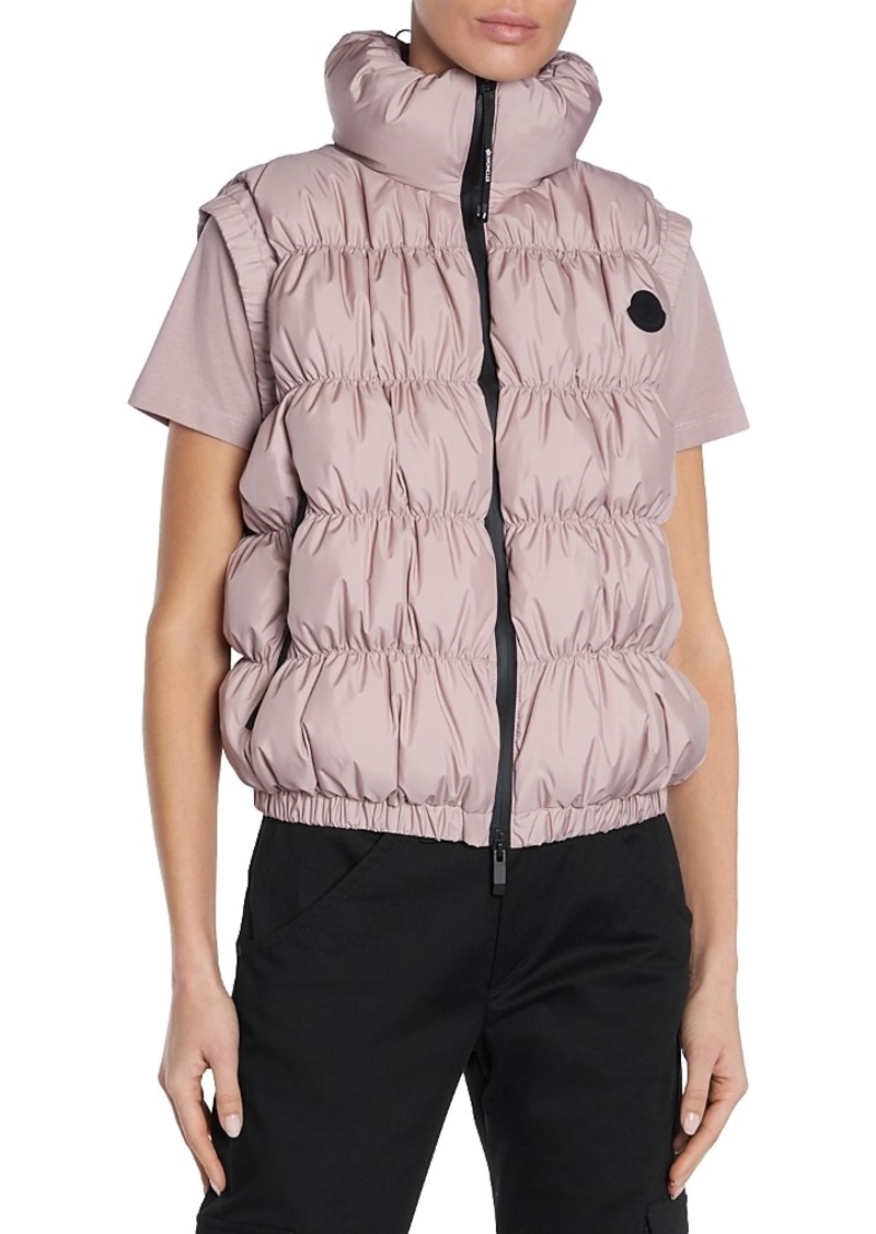 Moncler Apriate Ruched Down Puffer Vest