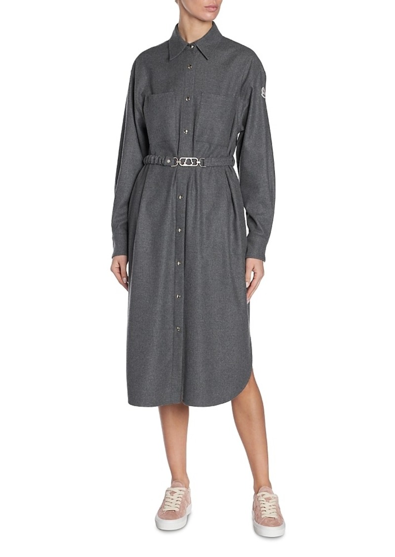 Moncler Belted Flannel Shirt Dress