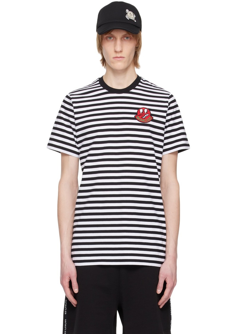 Moncler Black & White Striped T-Shirt