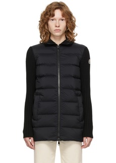 Moncler Black Down Quilted Cardigan Jacket