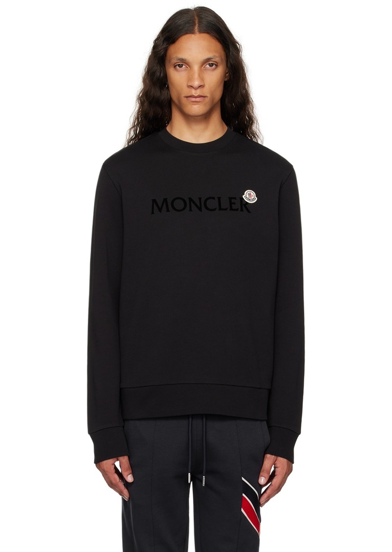 Moncler Black Flocked Logo Sweatshirt