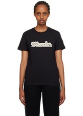 Moncler Black Flocked T-Shirt