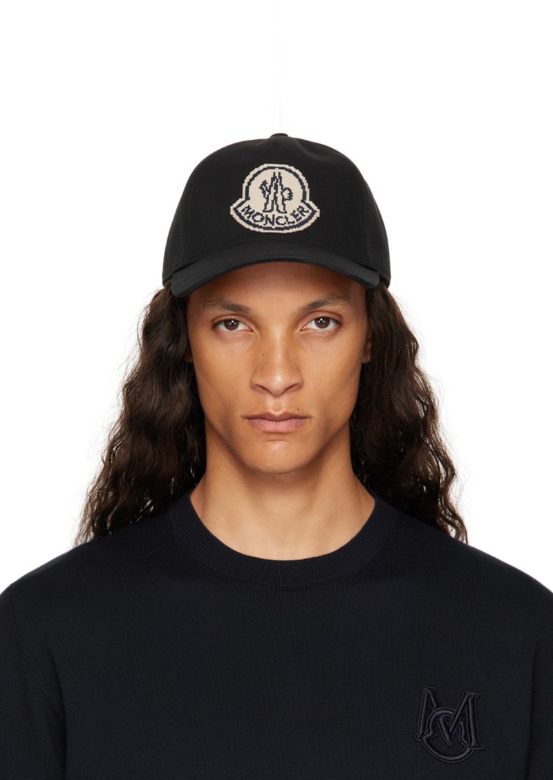 Moncler Black Gabardine Baseball Cap