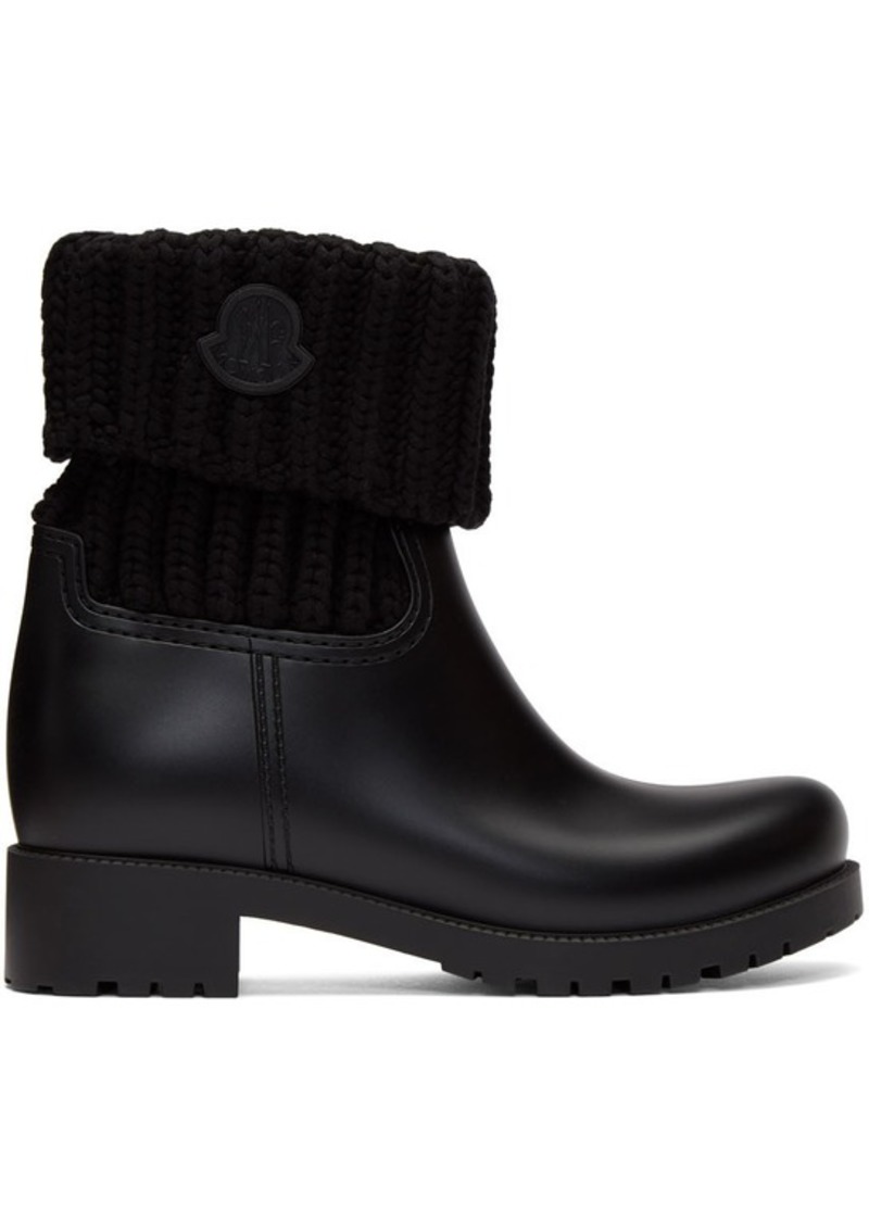 Moncler Black Knit Ginette Boots