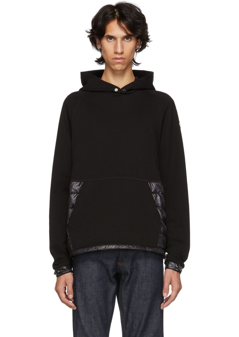 Moncler Black Maglia Down-Filled Hoodie