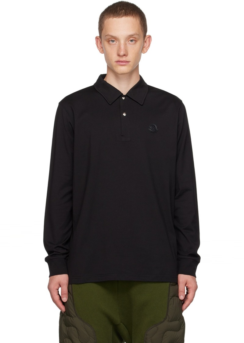 Moncler Black Patch Long Sleeve Polo