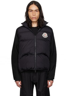 Moncler Black Quilted Down Cardigan
