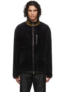 Moncler Black Recycled Fleece Zip-Up Sweater