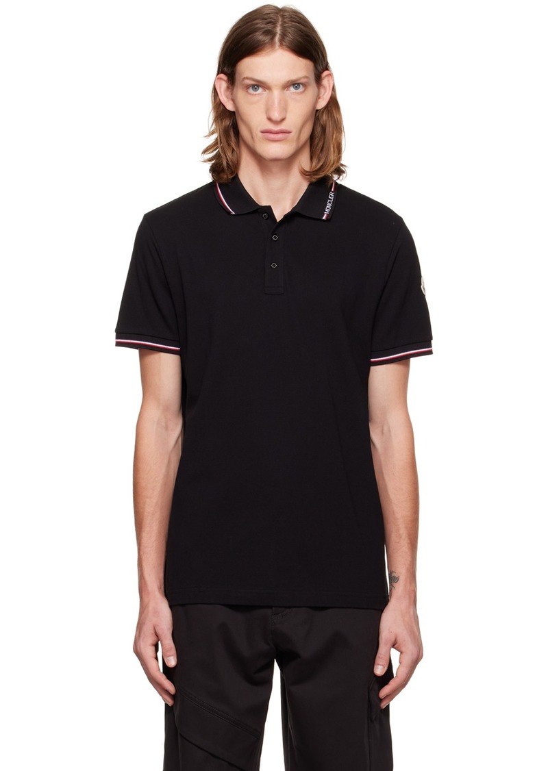 Moncler Black Stripe Accent Polo