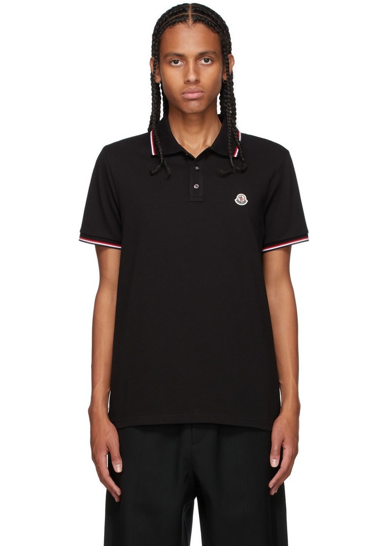 Moncler Black Tricolor Polo