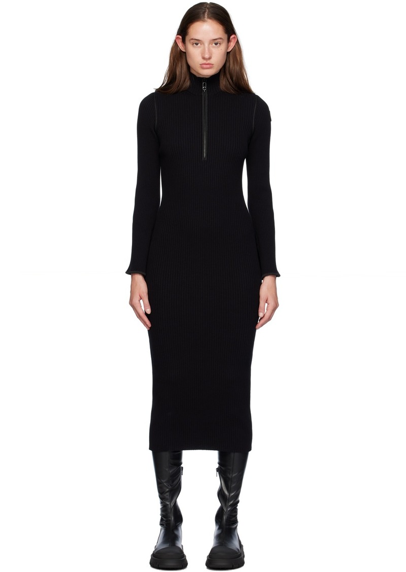 Moncler Black Wool Midi Dress