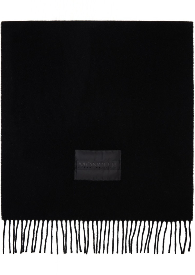 Moncler Black Wool Scarf